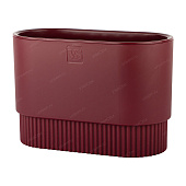 Горшок Бостон овал VipSet 7л 30*30*20,3 бордо с дренажной системой (уп.3)