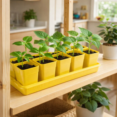 Набор для рассады Дом и Дача 10шт*460мл со съемным дном, цвета в ассортименте