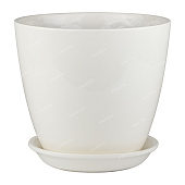 Горшок Бутон Глянец белый 0,9л d12см с поддоном (уп.6)