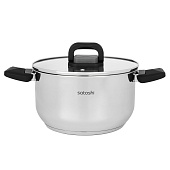 Кастрюля 3,5л Манн 20х11,5см со стеклянной крышкой, индукция