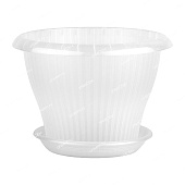 Горшок Гамма плюс 2л D19 прозрачный с поддоном (уп.28)