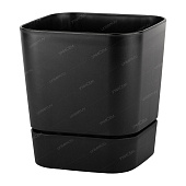 Горшок Гранд Квадрат 2,7л 15*15*15 чёрный с поддоном (уп.9)