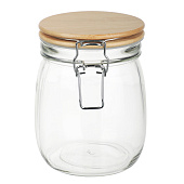 Банка для сыпучих продуктов 750мл 11x14,5см стекло, крышка бамбук