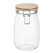 Банка для сыпучих продуктов 1000мл 11x17см стекло, крышка бамбук