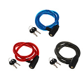 Замок велосипедный противоугонный 12х1000мм металл, ПВХ, пластик, 3 цв.