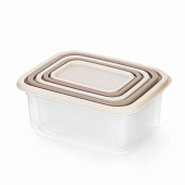 Набор емкостей для СВЧ Матрёшка 0,2л; 0,4л; 0,7л; 1,2л; 1,9л, какао-бежевый (уп.16)