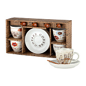 Набор чайный 12пр 180мл с ложками п/уп Кофейный дворик (уп.8)