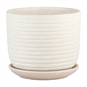 Горшок Бук Лоза 0,8л d12 белый с поддоном (уп.16)
