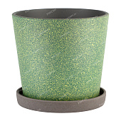 Горшок Конус Грильяж 2,28л d17 изумруд с поддоном (уп.8)
