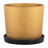 Горшок Кедр Дакар 2,7л d18 золото с поддоном (уп.8)