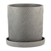 Горшок Цилиндр Тринити 1,82л d15 серый с поддоном (уп.8)