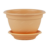 Горшок Приз 0,2л d100*50 h60мм бежевый с поддоном (уп.270)