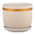 Горшок Бук Замша 0,8л d12 золото белый с поддоном (уп.16)