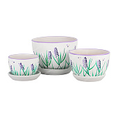 Набор горшков Лаванда из 3-х 0,35/0,75/1,65л (уп.4)