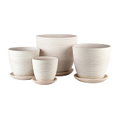 Набор горшков Крокус Халва белый из 4-х 0,7/1,4/2,3/4,2л (уп.1)