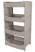 Этажерка универсальная Венге прямоугольная 4-секционная 455х315х865мм, серый (уп.1)