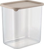 Банка для сыпучих продуктов Vanilla прямоугольная 1,5л с гибкой крышкой, латте (уп.8)