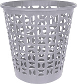 Корзина для бумаг 10л Диско серебряный (уп.8)