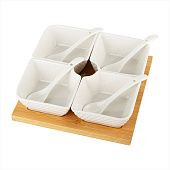 Менажница 9пр Диаманд на деревянной подставке (уп.24)