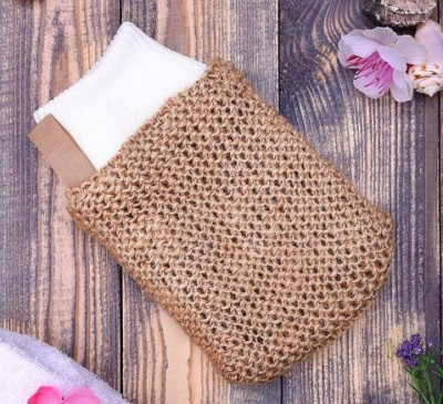 Мочалка для тела Рукавица 23х11см джут