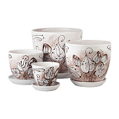 Набор горшков Пролеска коричневая из 4-х 0,4/1/2,5/5л (уп.2)