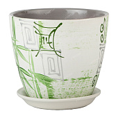 Горшок Бутон Бамбук 0,9л 12см с поддоном (уп.6)