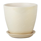 Горшок Бутон Глянец жемчуг 0,9л 12см с поддоном (уп.6)