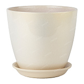 Горшок Бутон Глянец жемчуг 3,2л 18см с поддоном (уп.6)