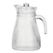 Кувшин 1,2л стекло с пластиковой крышкой, рифленый