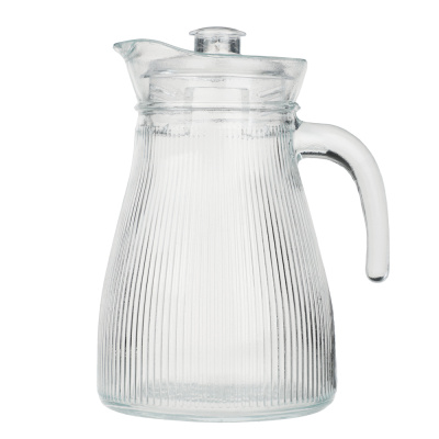 Кувшин 1,2л стекло с пластиковой крышкой, рифленый