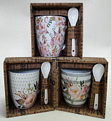 Кружка 340мл с ложкой Бочка Вдохновение MIX (уп.36)