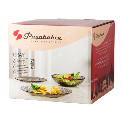 Набор столовый посуды 18пр ГРЕЙ