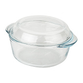 Форма для запекания 1,45л 223*195*85мм с крышкой, упрочн. жаропрочное стекло
