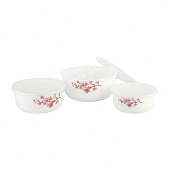 Набор салатников стеклокерамика 3пр с крышками (уп.12)