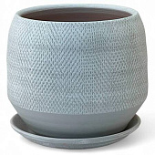 Горшок Бутон Лён серый 3,4л d16 h17см с поддоном, гончарка (уп.1)