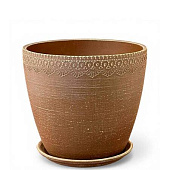 Горшок Бутон Тесёмка-джут d21см с поддоном, гончарка (уп.2)