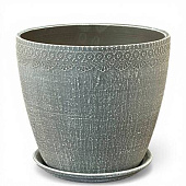 Горшок Бутон Тесёмка-лён d21см с поддоном, гончарка (уп.2)