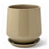 Горшок Виктория Глянец капучино d10 h11см с поддоном (уп.6)