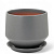 Горшок Диана Глянец серый матовый 0,64л d10 h9см с поддоном (уп.6)