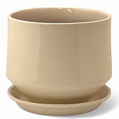 Горшок Диана Глянец бежевый 3,3л d18 h18см с поддоном (уп.6)