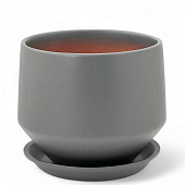 Горшок Диана Глянец серый матовый 3,3л d18 h18см с поддоном (уп.6)