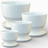 Набор горшков Оригами Глянец белый из 4-х 0,45\1,2\2\3,7л (уп.2)