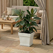 Кашпо YORTY 22л 32*32*32см белый с поддоном (уп.1)