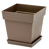 Кашпо YORTY 38л 39*39*39см кофейный с поддоном (уп.1)