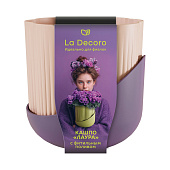 Кашпо Лаура 1,6л Пудровый/Сливовый, встроенный фитиль (уп.12)