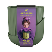 Кашпо Лаура 1,6л Тёплая хвоя/Тёплая хвоя, встроенный фитиль (уп.12)