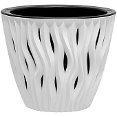Кашпо Вдохновение 7,5л Белый/чёрный со вставкой (уп.6)