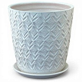 Горшок Ажур св.серый 3,2л 21см с поддоном, гончарка (уп.1)