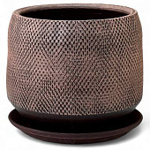 Горшок Бутон Лён венге 3,4л d16 h17см с поддоном, гончарка (уп.1)